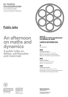 "An afternoon on maths and dynamics - 3 public talks on delays, earthquakes and mammals"