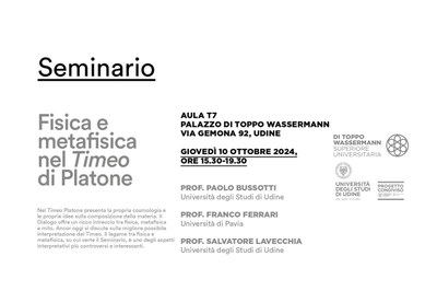 Seminario "Fisica e metafisica nel Timeo di Platone"