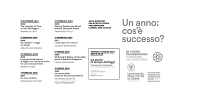 Ciclo di seminari "Un anno: cos'è successo?", aula T4, Palazzo di Toppo Wassermann